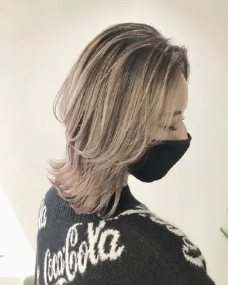 ミディアム ヘアアレンジ カラー GiseL 博多 ジゼル　博多のヘアスタイル