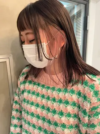 セミロング カラー classic 新横浜所属・大人girly🛋️ 🤍yukakoのヘアスタイル