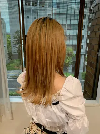 セミロング GO TODAY  SHAIR SALON 梅田NU茶屋町店所属・田中成美/レイヤー カット/透明感カラーのヘアスタイル