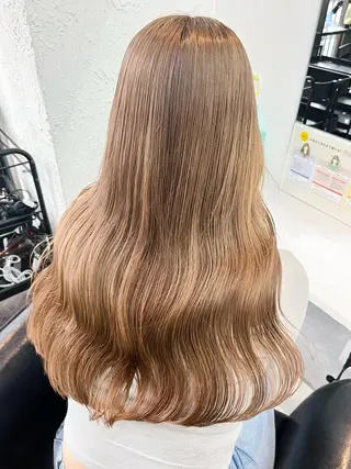 ロング カラー YUI/透明感 ブリーチ❕髪質改善のヘアスタイル
