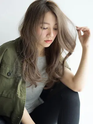 ロング カラー パーマ ヘアアレンジ 💖透明感カラー💖 坂本万由子のヘアスタイル