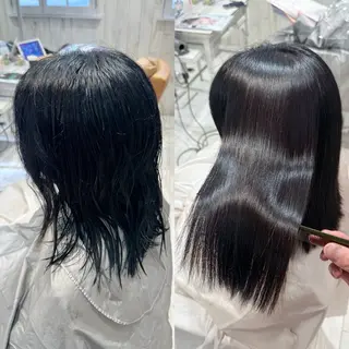 ミディアム 縮毛矯正/ショート/ レイヤー/畑中正敏のヘアスタイル