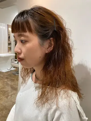 ミディアム ロングパーマ木村 ボブパーマのヘアスタイル