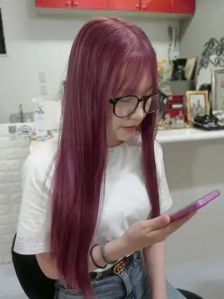 カラー ロング ma cherie 三浦直美のヘアスタイル