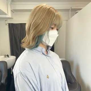 ミディアム カラー 髪質改善 Noe心斎橋店のヘアスタイル