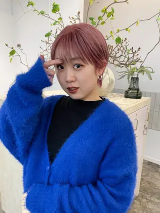 ショート カラー 似合わせカット ケアパーマ喜来雅由のヘアスタイル