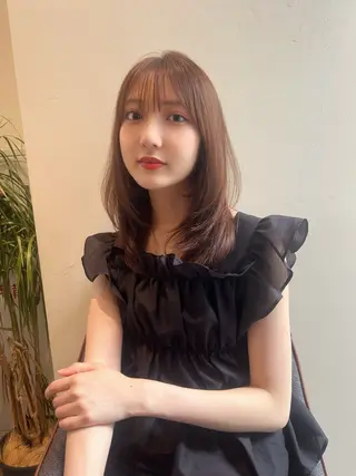 ミディアム カラー パーマ ヘアアレンジ ⭐️ショート/ボブ/ 艶カラー/りょうがのヘアスタイル