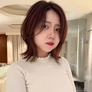 ミディアム モデル募集/山田蓮/ レイヤーボブのヘアスタイル