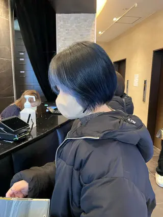 ショート 福岡縮毛矯正✨️ ストレート 向井和輝のヘアスタイル