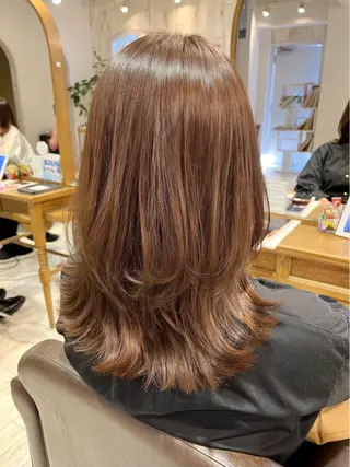 セミロング カラー 【韓国ヘア×透明感 カラー】笹谷 莉未のヘアスタイル