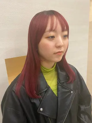 ロング カラー ホリイ ハルカのヘアスタイル