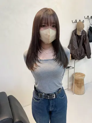 セミロング カラー iet.所属・ウルフ/ボブ/耳ツボ ジュエリー◎ricoのヘアスタイル