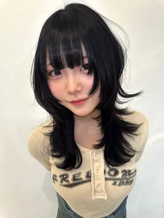 ロング 【ロングウルフカット 姫カット】伊藤裕哉のヘアスタイル