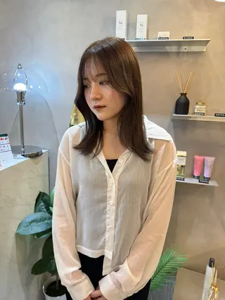 セミロング カラー 韓国ヘア🇰🇷/ 顔周り/松田光里のヘアスタイル