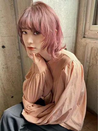 ミディアム カラー 似合わせカラーパーマ 🌿kitin米川のヘアスタイル