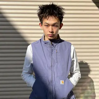 ショート カラー パーマ メンズ スパイキーショート/ メンズヘア/hugeのヘアスタイル