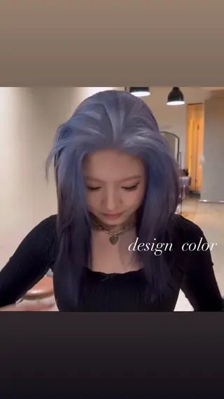 セミロング カラー 💜ハイトーン💛 マジカルかいちゃんのヘアスタイル