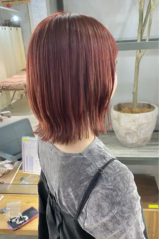 ミディアム カラー 菊地 紗矢のヘアスタイル
