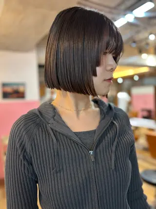 ミディアム ♥️ボブ/ブリーチ なしカラー/mahoのヘアスタイル