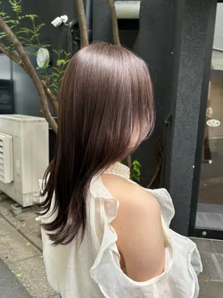 セミロング カラー HIROKO / 透明感暖色カラー🎀のヘアスタイル
