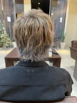 ショート メンズ 静岡/草薙パーマ メンズバレイヤージュのヘアスタイル