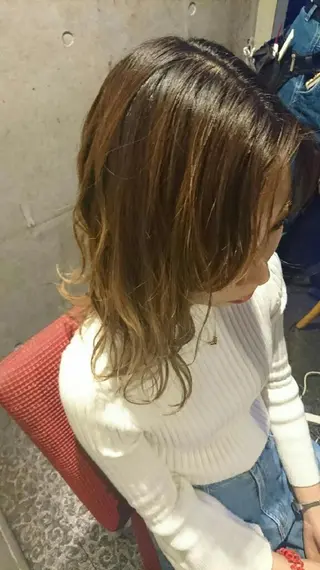 ミディアム - -のヘアスタイル