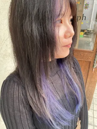 セミロング カラー 前川 万都里のヘアスタイル