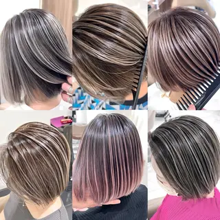 ミディアム カラー 山崎俊輔/髪質改善 /バレイヤージュのヘアスタイル
