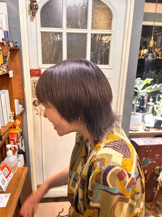 ショート カラー 清水千優/パーマ/透 明感カラー/メンズのヘアスタイル