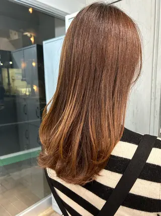 ロング ブラウンカラー tomokaのヘアスタイル
