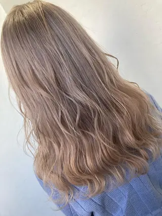 セミロング カラー パーマ ブリーチ毛縮毛矯正 👑山口のヘアスタイル