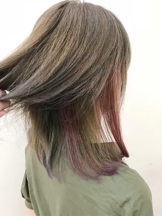 ミディアム カラー ブリーチカラー/ 岩破瑞希のヘアスタイル