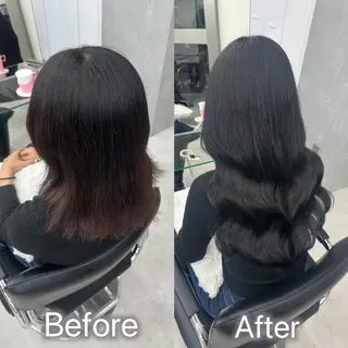 ロング カラー ヘアアレンジ メンズ シールエクステ🎀 羽エクステ🌙しぇるのヘアスタイル