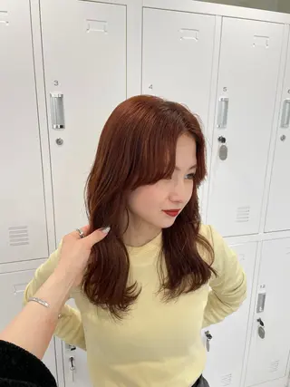 ミディアム カラー レイヤーカット×暖色 カラー🎀ASAKAのヘアスタイル