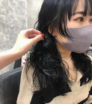 ロング パーマ 細川 夕利亜のヘアスタイル
