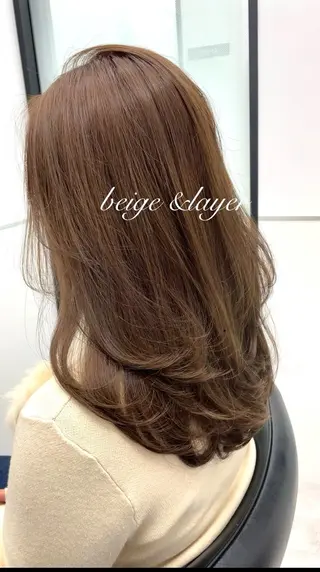 セミロング カラー 💗艶×髪改善カラー 特化💗AYAKIのヘアスタイル