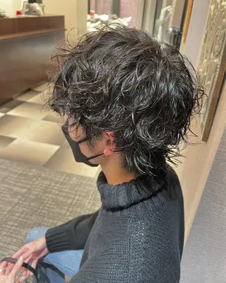 ミディアム パーマ メンズ 竹田 京人のヘアスタイル