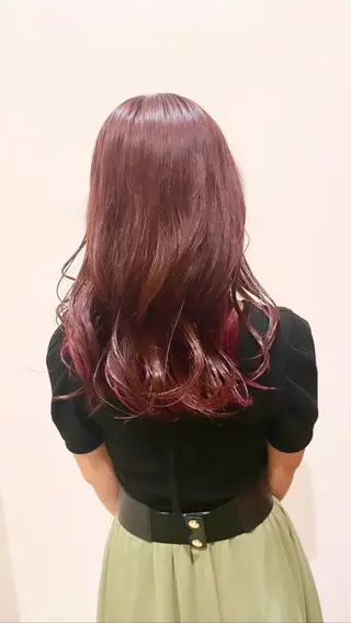 ロング カラー 湯田 竜也のヘアスタイル