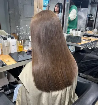 セミロング 🤍ベージュ/透明感 韓国ヘア/まりん🤍のヘアスタイル