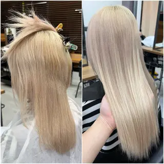 セミロング カラー KEISUKE/ ブリーチ🧡エクステのヘアスタイル