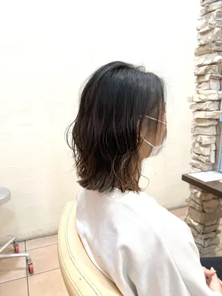 ミディアム パーマ 地毛風ストレート ⚡️下ノ村柊斗⚡️のヘアスタイル