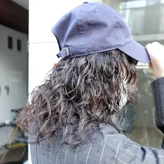 ミディアム パーマ ヘアアレンジ 🌐サトウ リョウ🌐のヘアスタイル