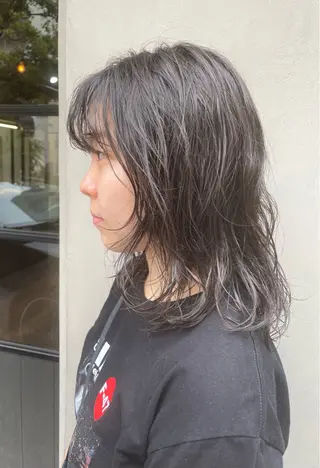 ミディアム パーマ すみとも るなのヘアスタイル