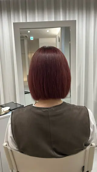 ミディアム カラー ハイトーン/艶髪/ 暗髪/韓国/sanaのヘアスタイル