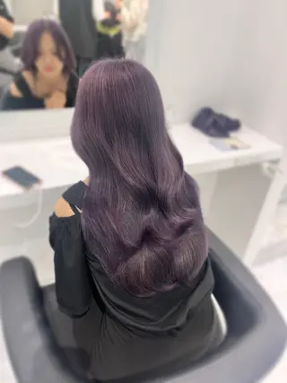 ロング カラー ヘアアレンジ 🫧透明感ラベンダー 似合わせ🫧あい🫧のヘアスタイル