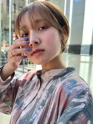 ショート カラー パーマ ヘアアレンジ Riposo.所属・✨艶髪✨ 奈須晴香のヘアスタイル