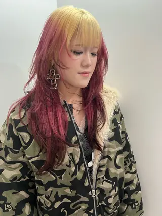 ロング 💥ウルフカット デザインあんな💥のヘアスタイル