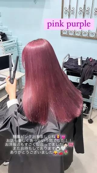 ロング カラー ヘアアレンジ 🩶【推しハイトーン 】yuzu🩶のヘアスタイル