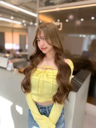 ロング shes茶屋町アリサ 🎀顔周り×韓国風のヘアスタイル