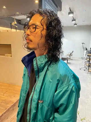 ミディアム パーマ メンズ メンズ🎱女性も歓迎 ✨🌵榊原崇文🌵のヘアスタイル